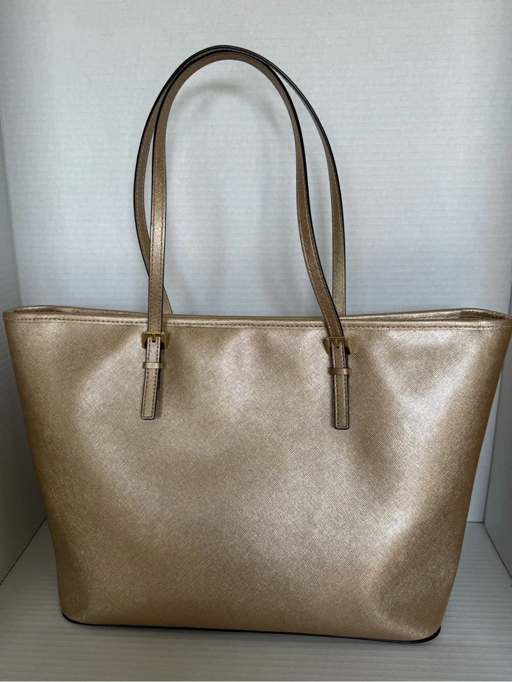 Michael Kors Metallic Gold Tote with Logo Charm